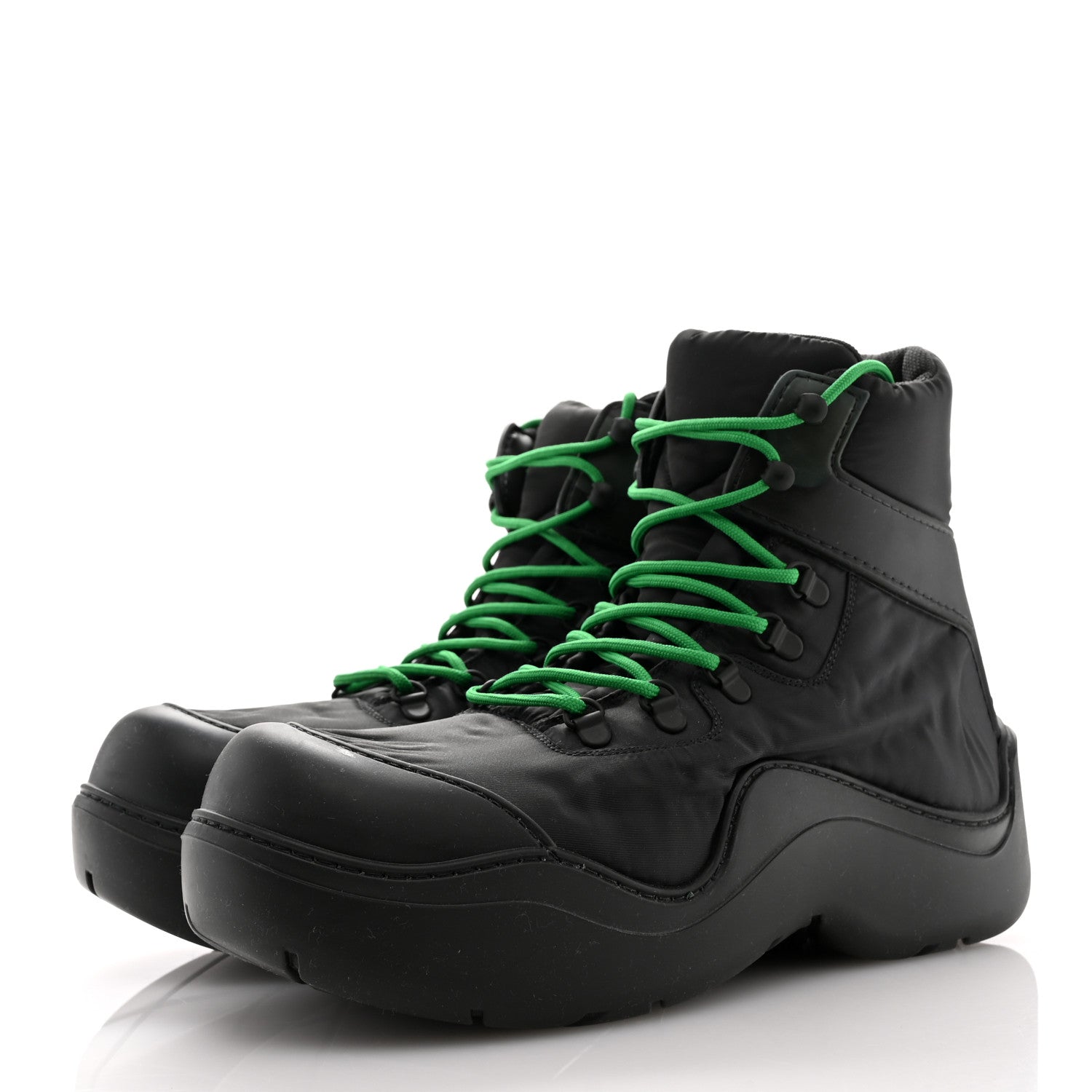 Bottega Veneta Technical Fabric Rubber Puddle Bomber Boots 43 Black Grass 4 of 11