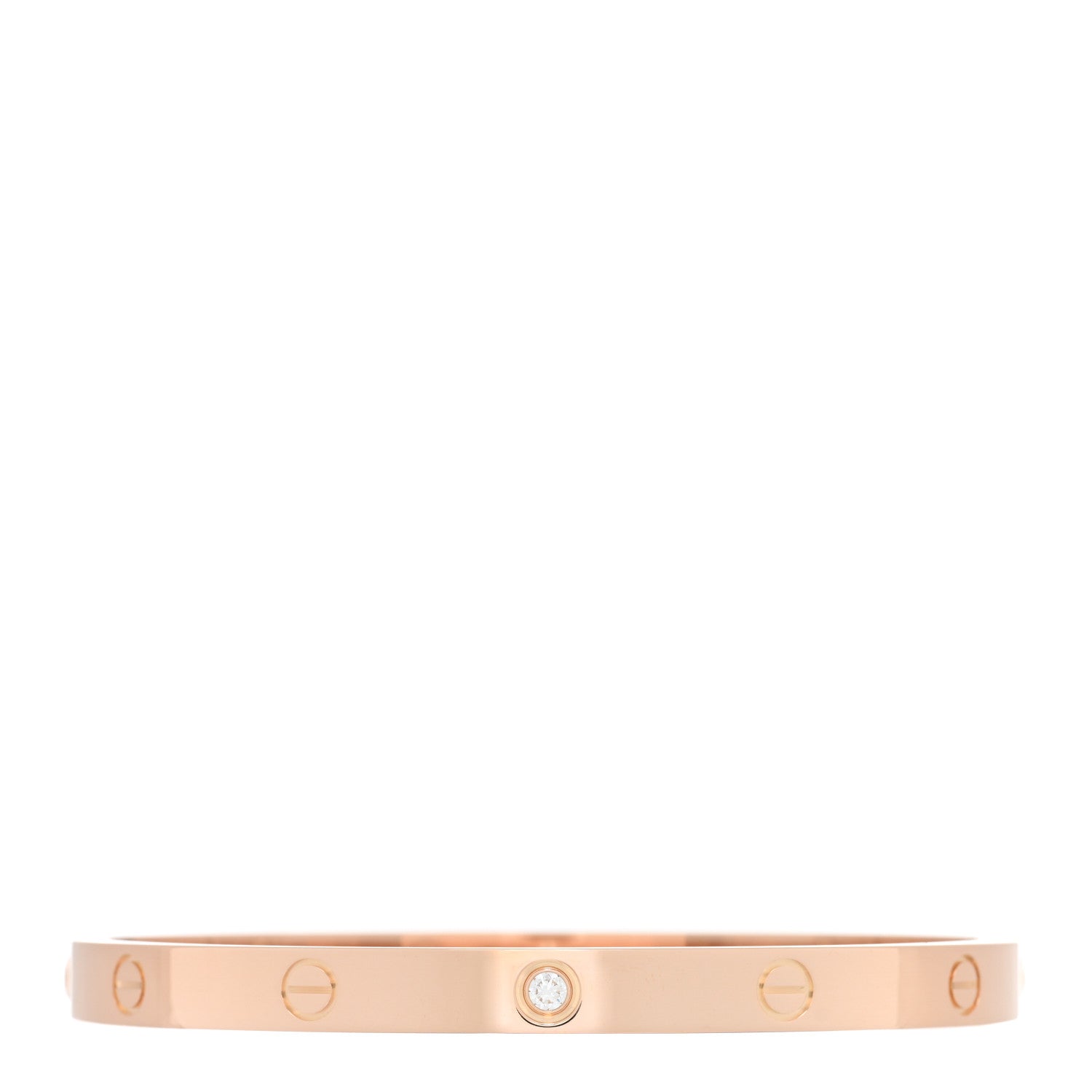 Cartier 18K Pink Gold 1 Diamond LOVE Bracelet 20 1 of 6