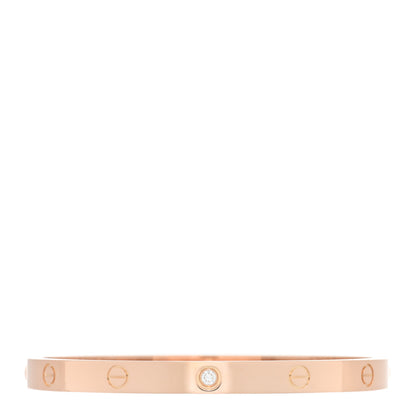 Cartier 18K Pink Gold 1 Diamond LOVE Bracelet 20 1 of 6