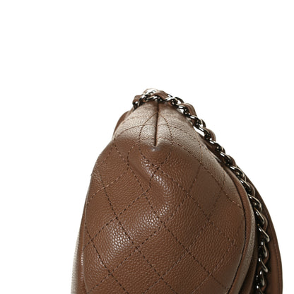 Chanel Caviar Large Half Moon Flap Dark Beige 13 of 14