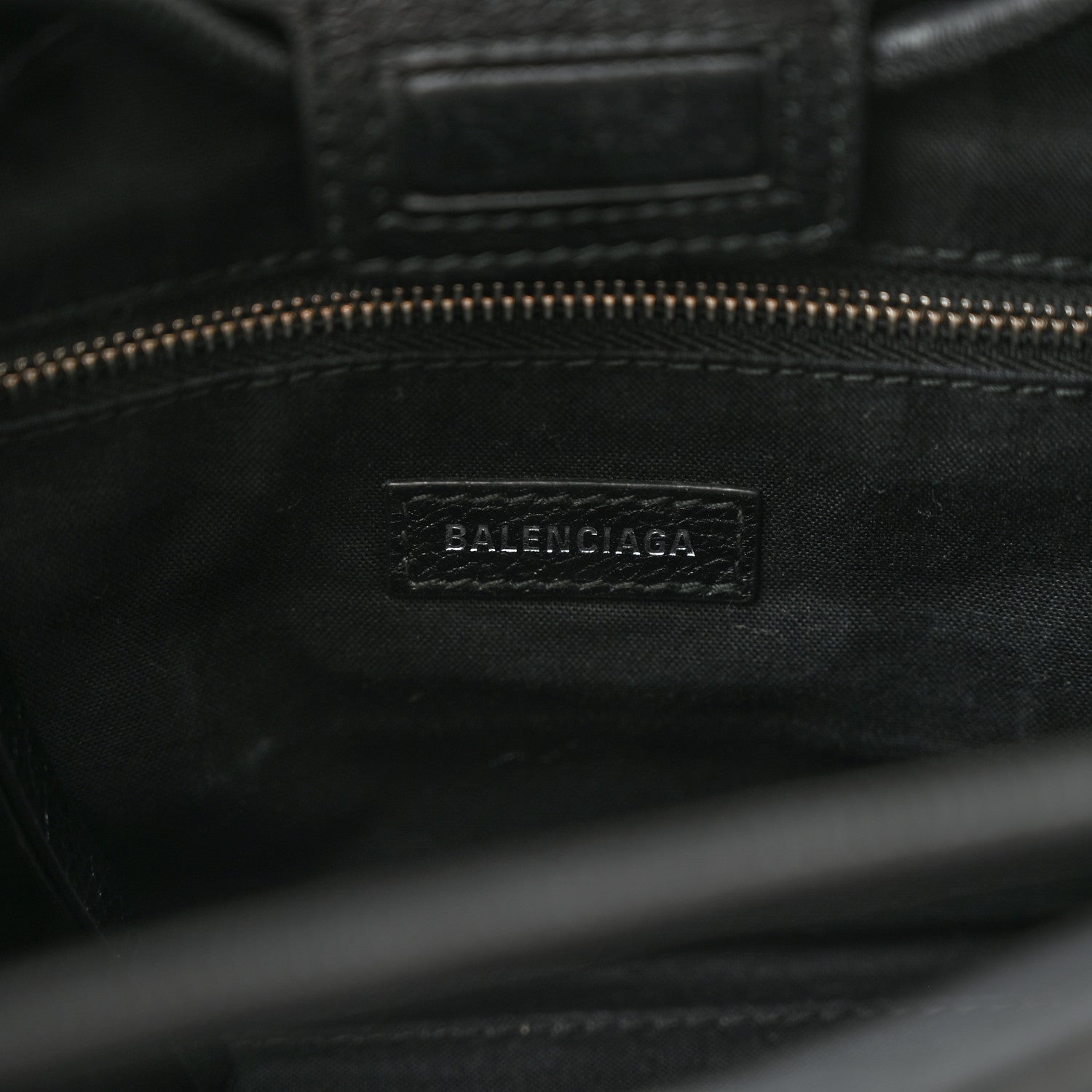 Balenciaga Calfskin Logo Shopping S Tote Black White 6 of 13
