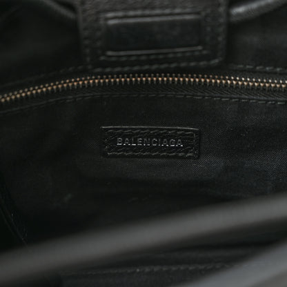 Balenciaga Calfskin Logo Shopping S Tote Black White 6 of 13