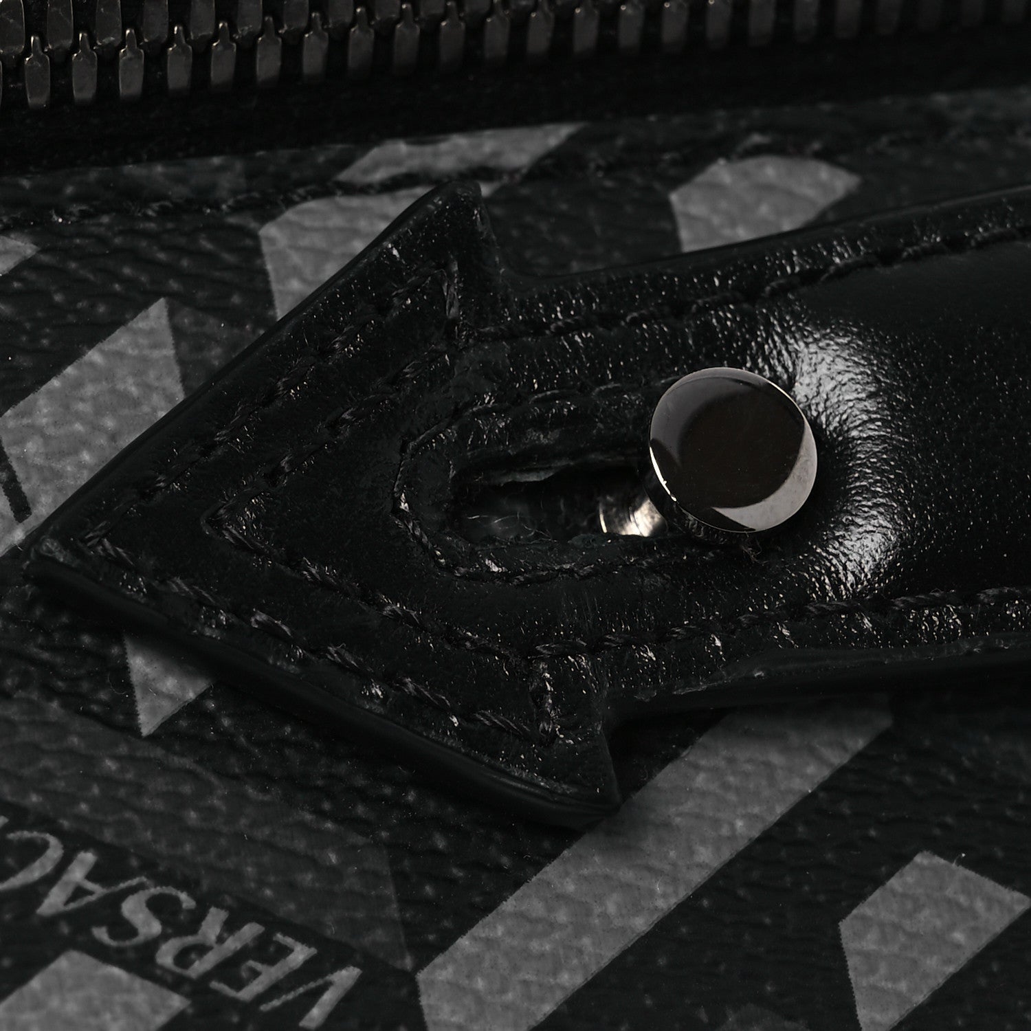 Versace Coated Canvas La Greca Signature Messenger Bag Black Gray 11 of 11