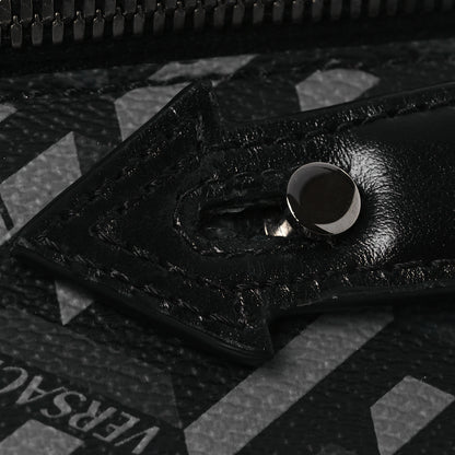 Versace Coated Canvas La Greca Signature Messenger Bag Black Gray 11 of 11