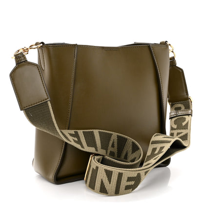Stella McCartney Eco Alter Nappa Perforated Logo Mini Crossbody Military Green 3 of 9