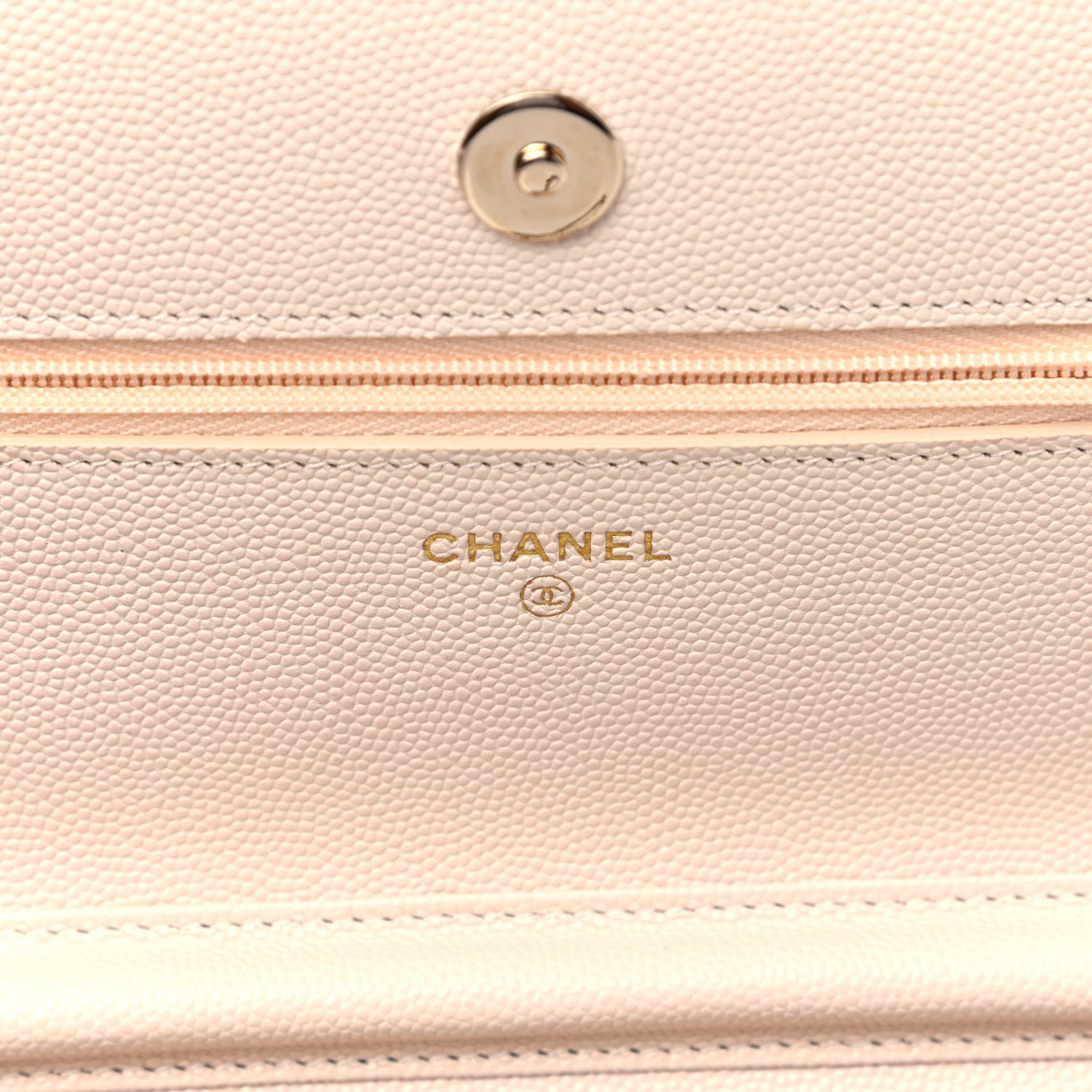 Chanel Caviar Quilted Wallet On Chain WOC Light Beige 6 of 12