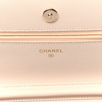 Chanel Caviar Quilted Wallet On Chain WOC Light Beige 6 of 12