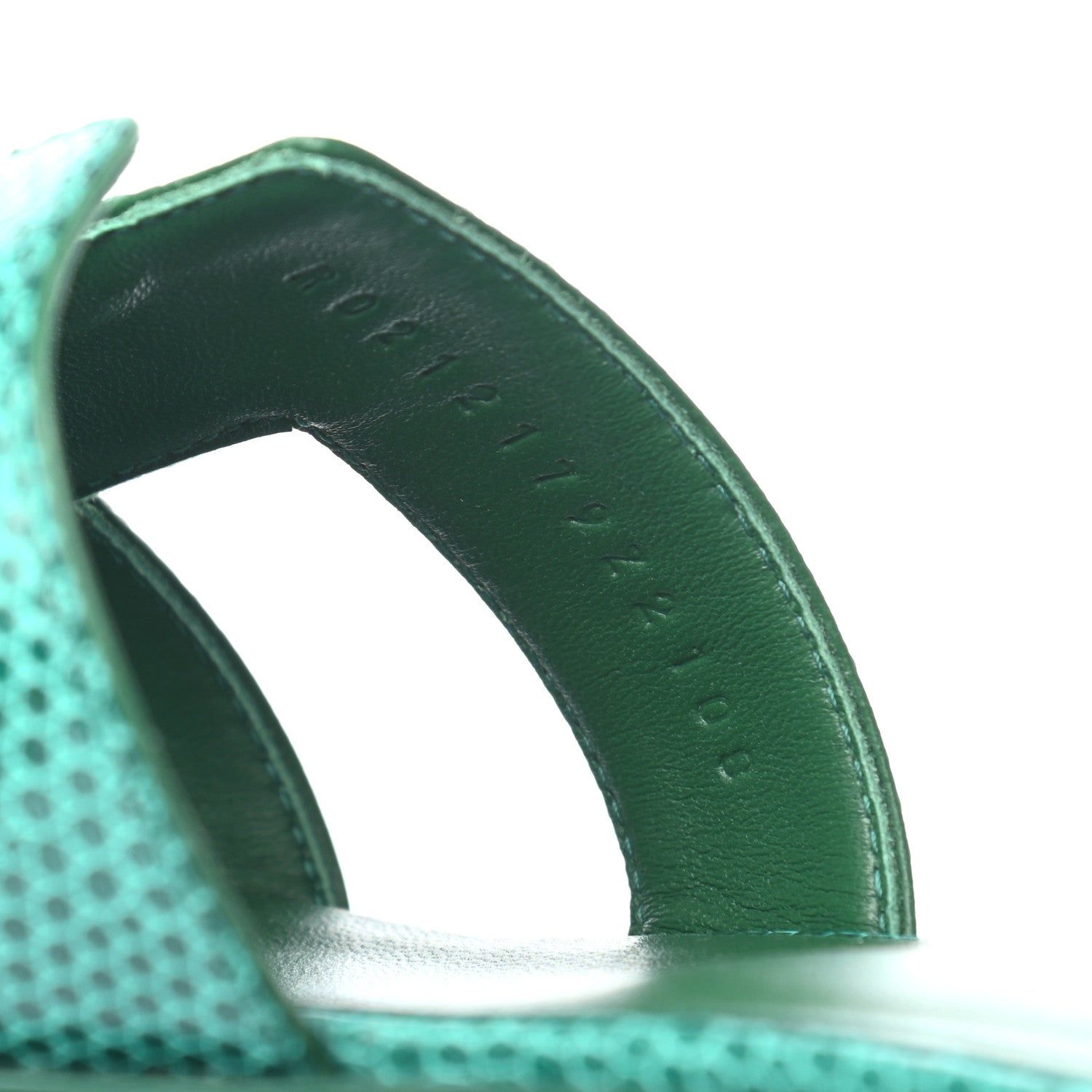 Hermes Lizard Oran Sandals 38 Vert Emeraude 7 of 8