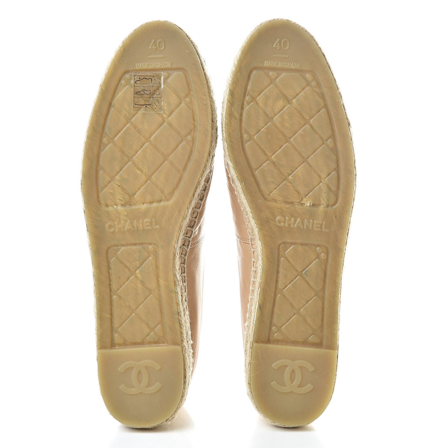 Lambskin CC Espadrilles 40 Beige Black
