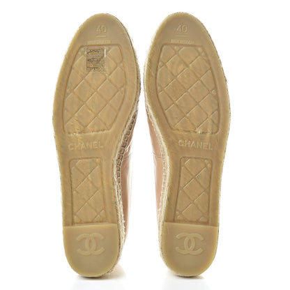 Chanel Lambskin CC Espadrilles 40 Beige Black 5 of 10