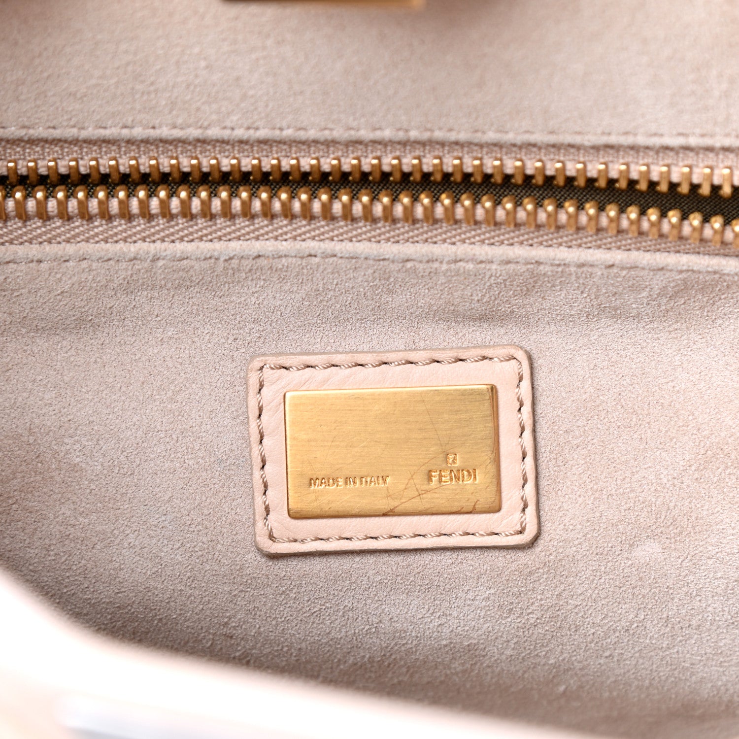 Fendi Calfskin Medium Peekaboo Iconic Satchel Nude 6 of 9