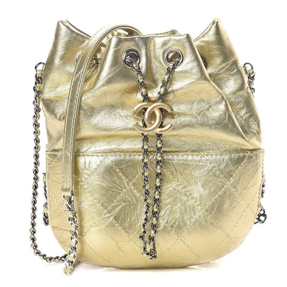 Chanel Metallic Aged Calfskin Quilted Small Gabrielle Bucket Gold 1 of 10