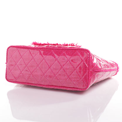 Chanel Vinyl Quilted Funny Tweed Tote Fuchsia 5 of 10