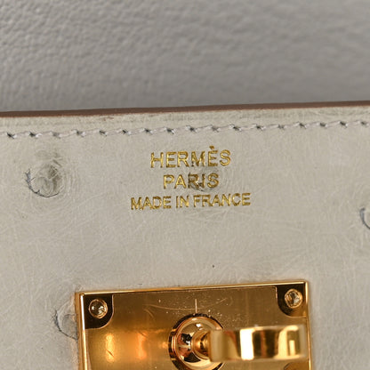 Hermes Ostrich Kelly Wallet To Go Gris Perle 5 of 9