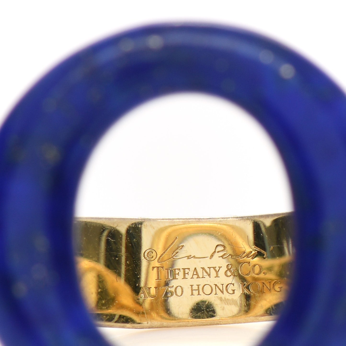 18K Yellow Gold Lapis Lazuli Elsa Peretti Sevillana Ring 54 7