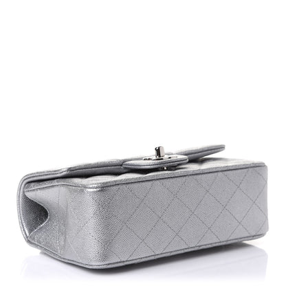 Chanel Metallic Caviar Quilted Mini Top Handle Rectangular Flap Silver 5 of 12