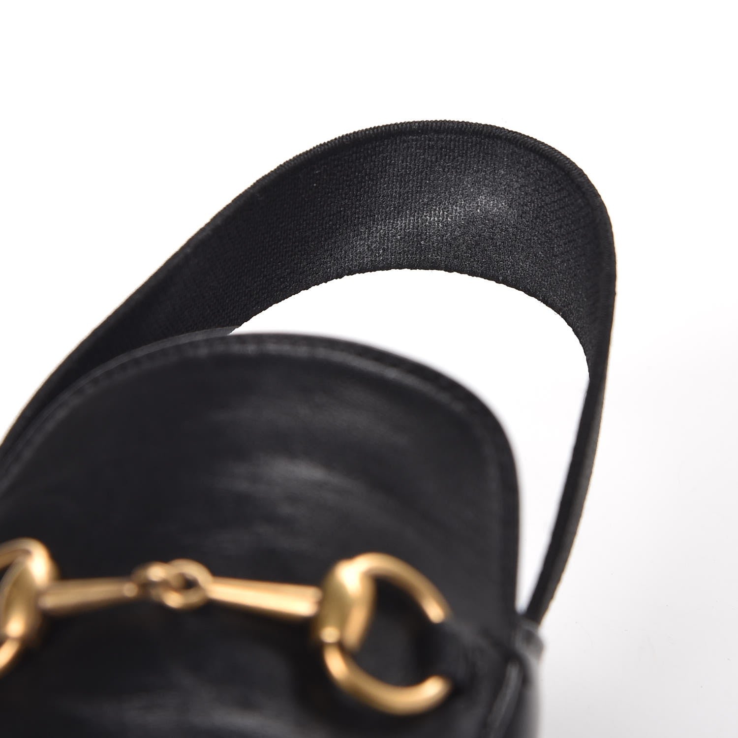 Gucci Nappa Womens Horsebit Slingback Slippers 38.5 Black 11 of 13