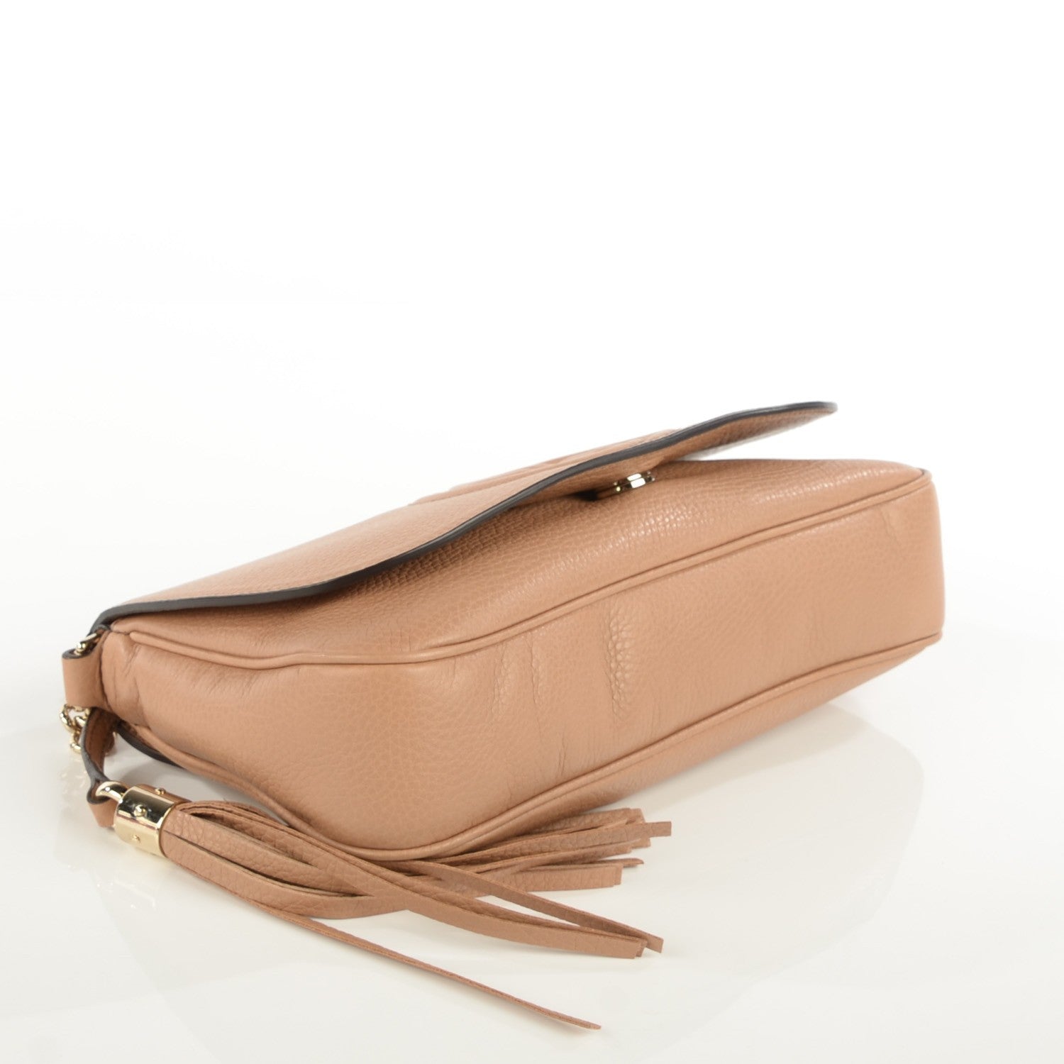 Gucci Pebbled Calfskin Medium Soho Flap Crossbody Camelia 4 of 7