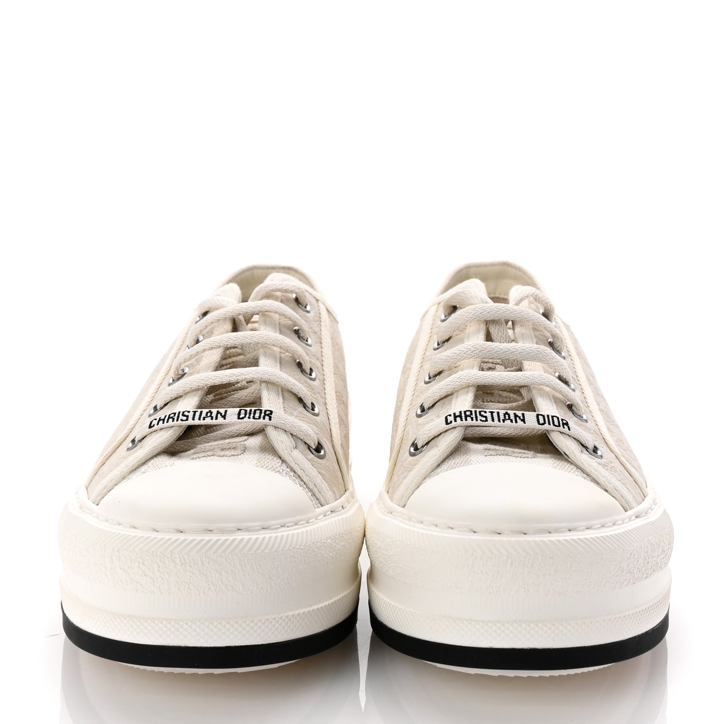 Calfskin Oblique Walk'N 'Dior Low Top Sneakers 38 White Black