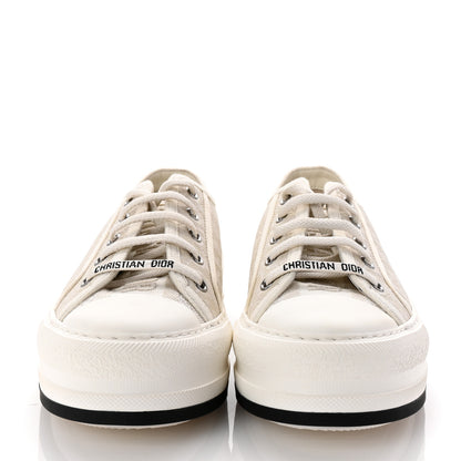 Christian Dior Calfskin Oblique Walk'N 'Dior Low Top Sneakers 38 White Black 3 of 9