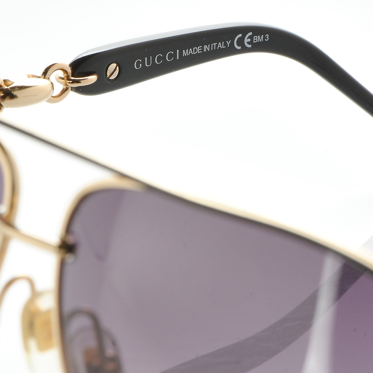 Gucci Aviator Crystal Marina Chain Sunglasses 4230/N/S Gold 6 of 10