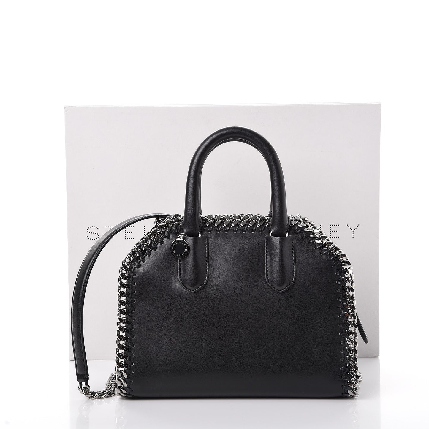 Eco Alter Nappa Mini Falabella Box Top Handle Bag Black