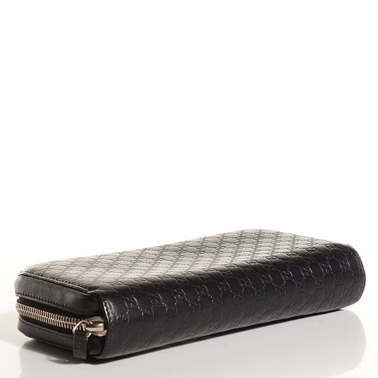 Microguccissima Large Zip Around Wallet Black