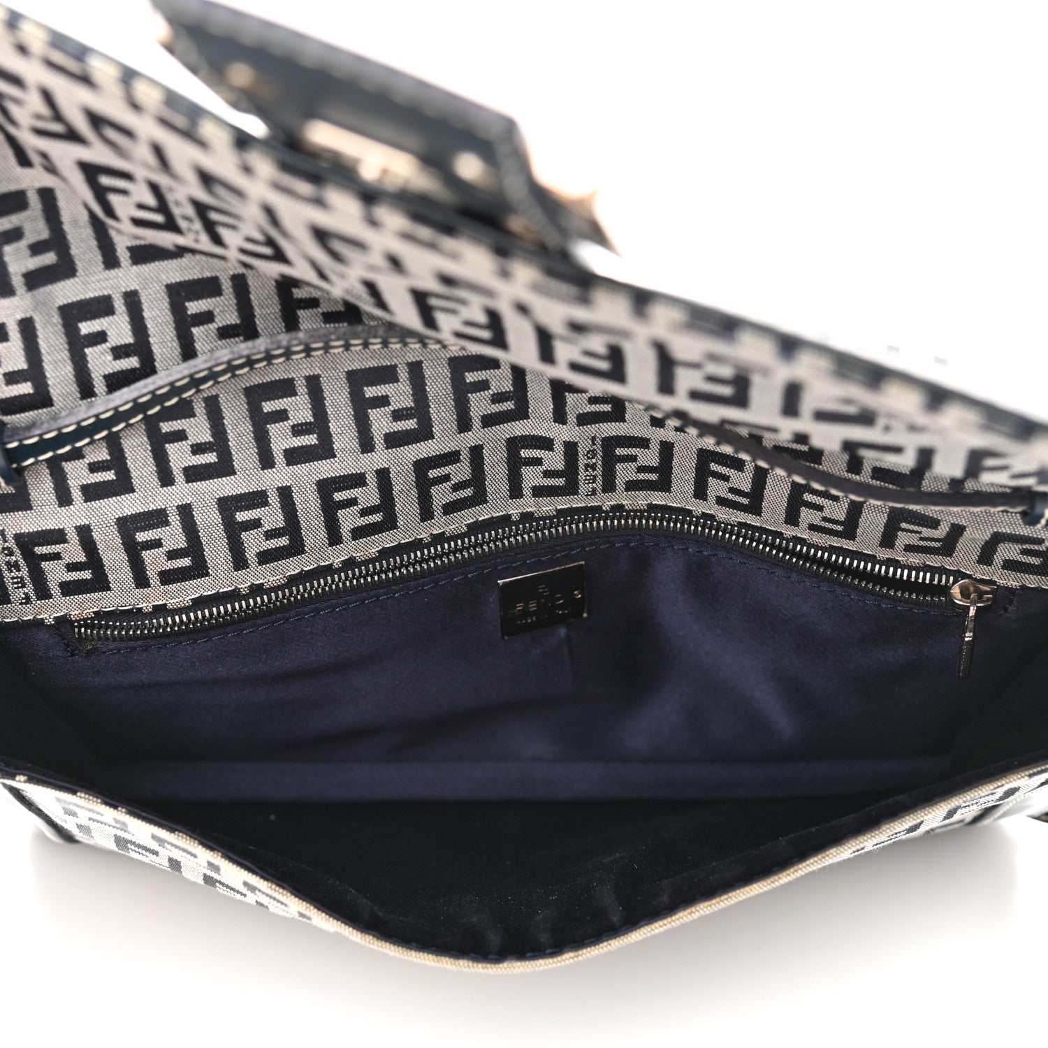 Fendi Zucchino Shoulder Bag Navy 4 of 8