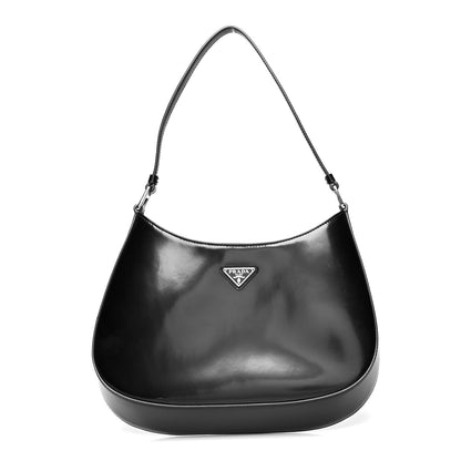 Prada Spazzolato Cleo Shoulder Bag Black 1 of 8