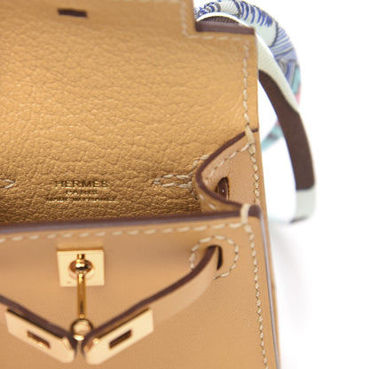 Hermes Tadelakt Mini Kelly Twilly Bag Charm Paille 3 of 4