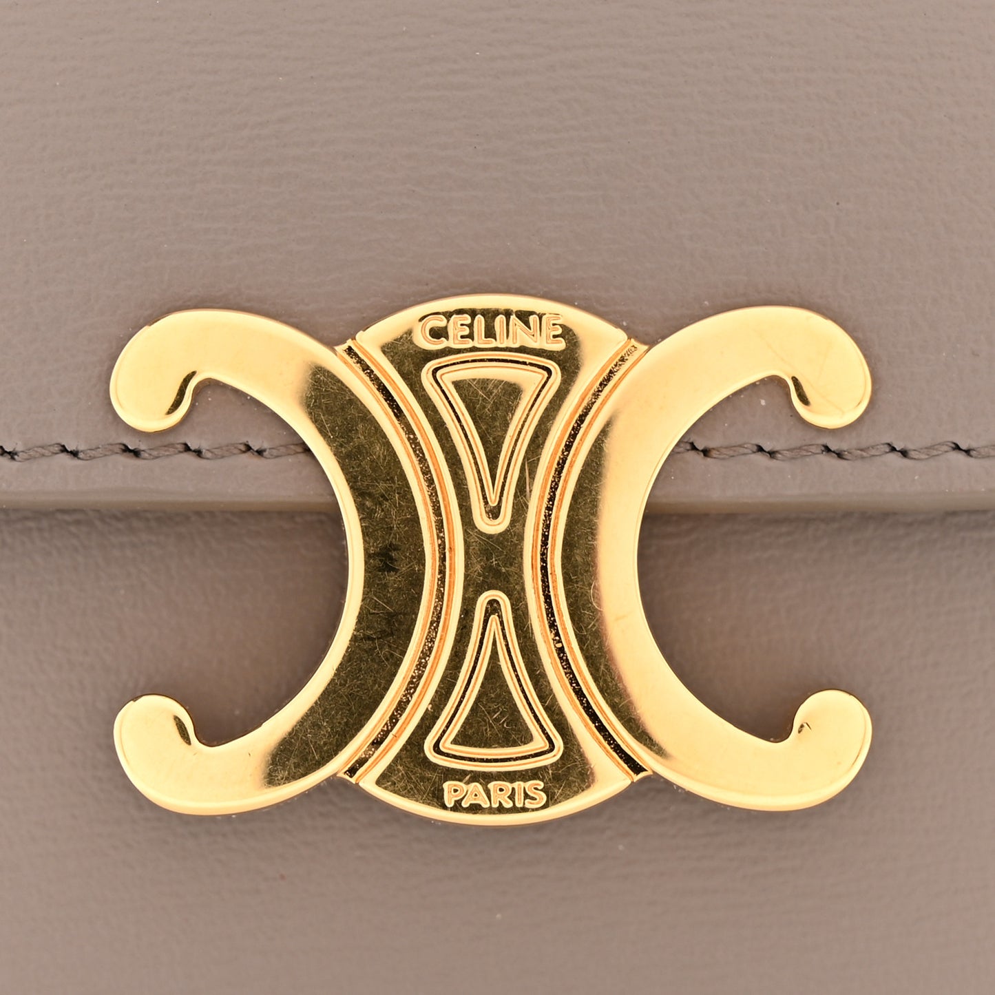 Shiny Calfskin Small Triomphe Wallet Pebble