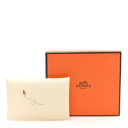 Hermes Swift Aviatrice Printed Calvi Card Case Nata 9 of 9