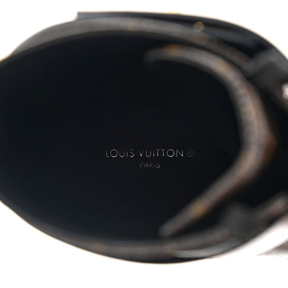 Louis Vuitton Calfskin Monogram Wonderland Flat Ranger Boots 39 Black 7 of 8