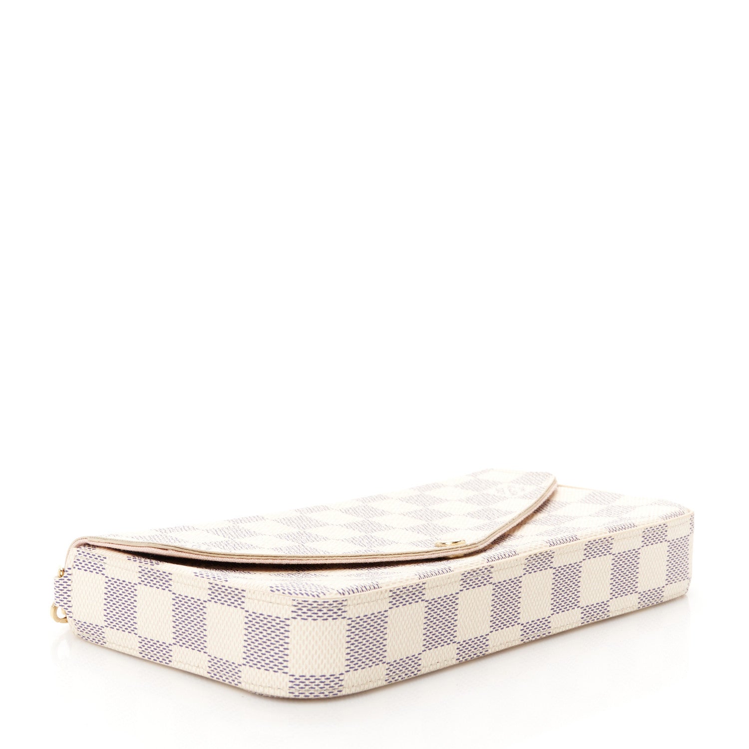 Louis Vuitton Damier Azur Pochette Felicie Chain Wallet Rose Ballerine 4 of 10