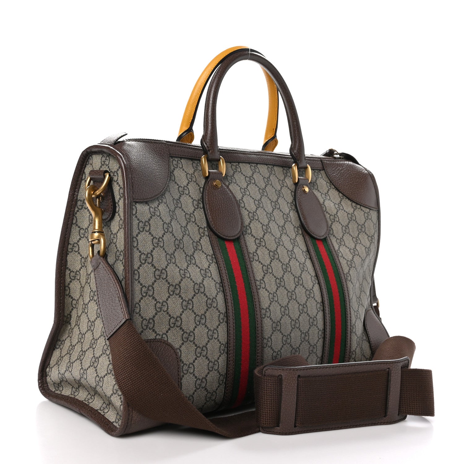 Gucci Soft GG Supreme Monogram Web Neo Vintage Duffle Bag Beige New Acero Crop 3 of 10