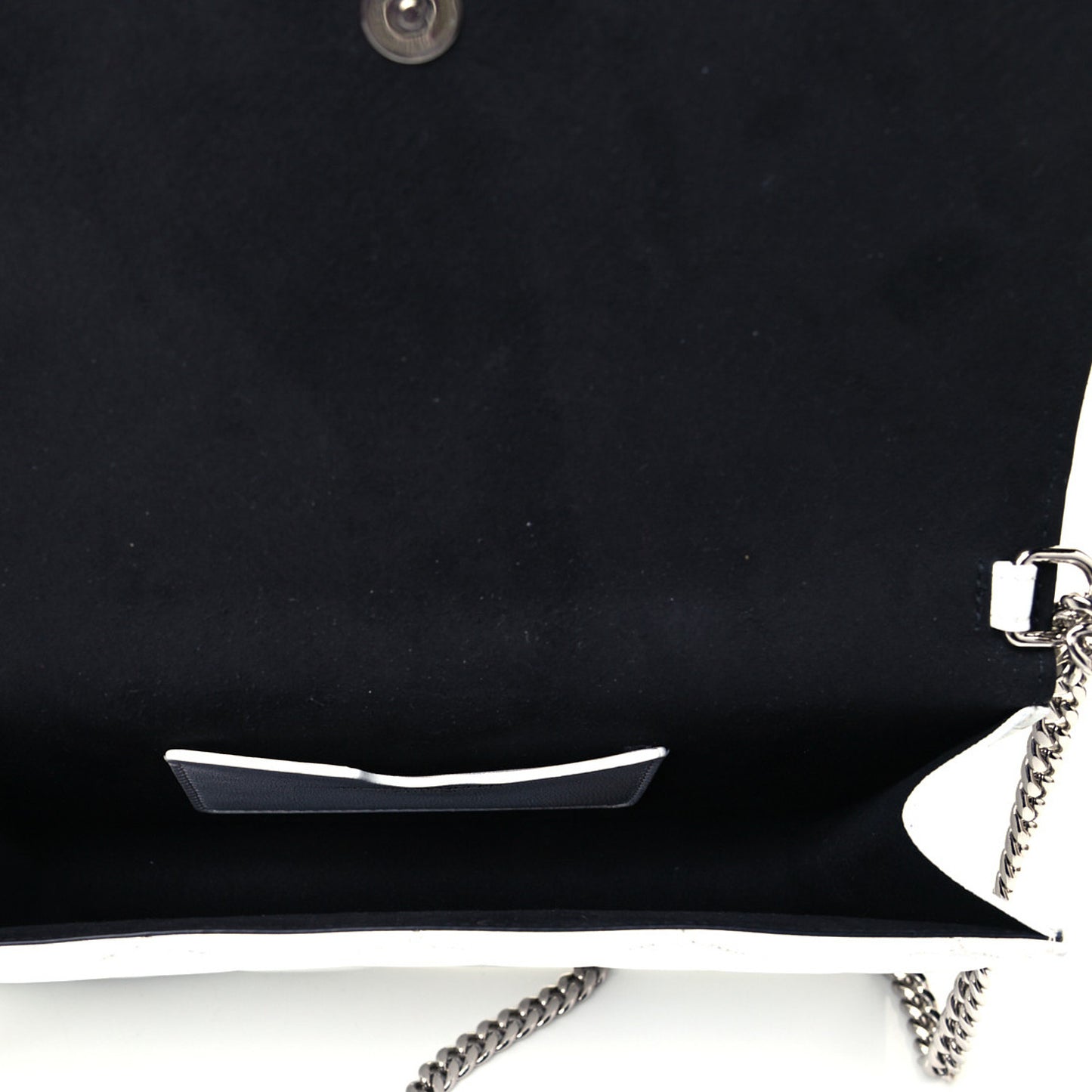 Calfskin Quilted Graffiti Skull Medium Chain Crossbody Bag White