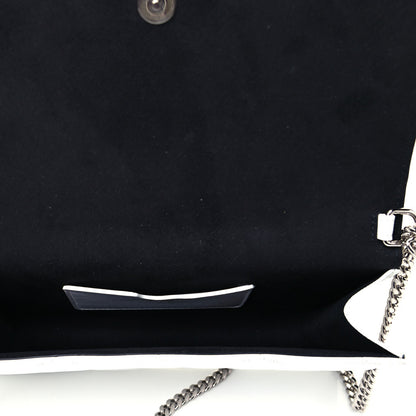 Alexander McQueen Calfskin Quilted Graffiti Skull Medium Chain Crossbody Bag White 6 of 9