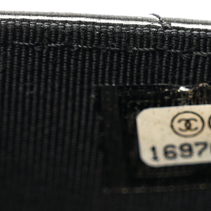 Chanel Striated Patent Quilted Card Holder Black 8 of 9