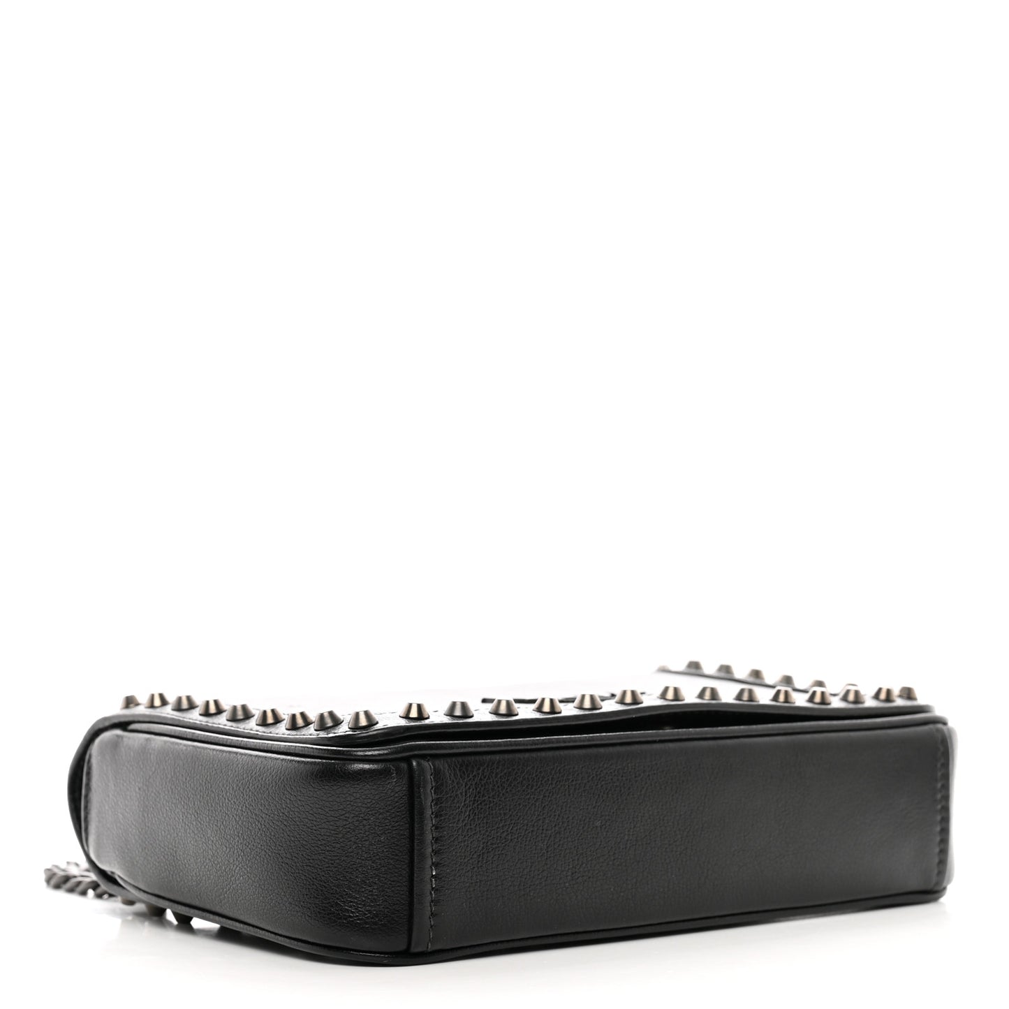 Glace Calfskin Studded Crossbody Black