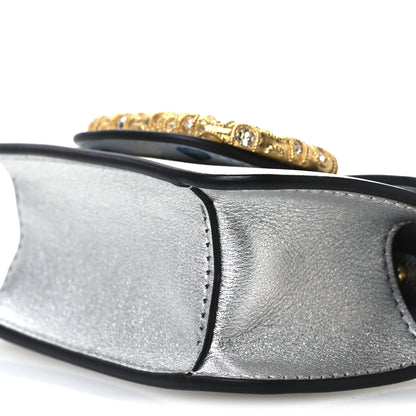 Valentino Garavani Laminated Calfskin Crystal Vlogo Micro Loco Shoulder Bag Silver Crystal 9 of 9