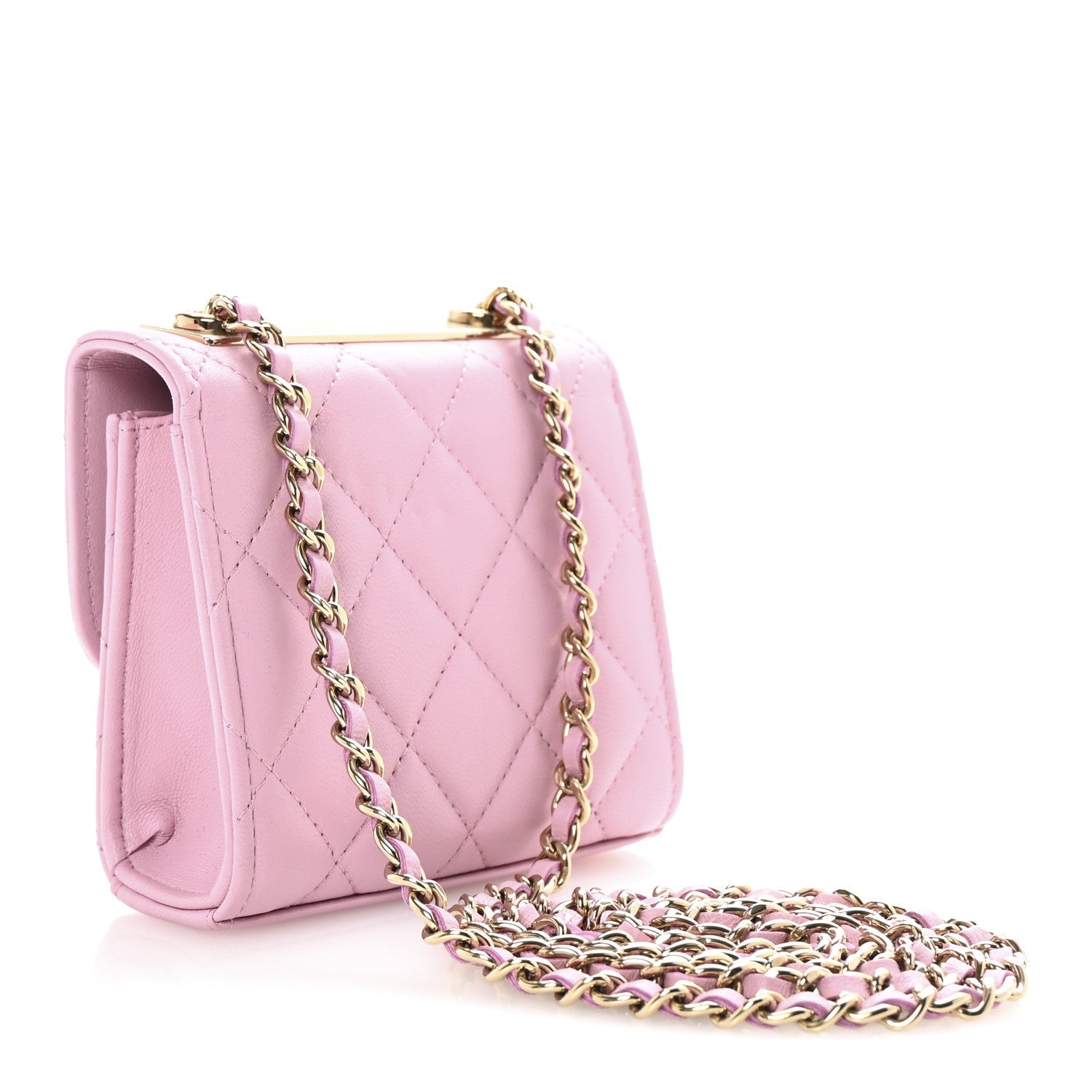 Chanel Lambskin Quilted Mini Trendy CC Clutch With Chain Pink 3 of 10