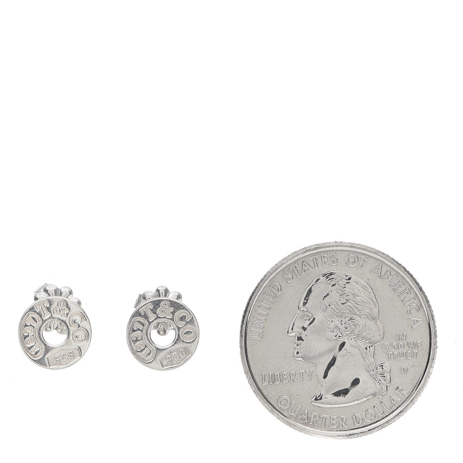 Tiffany Sterling Silver 1837 Circle Earrings 2 of 4