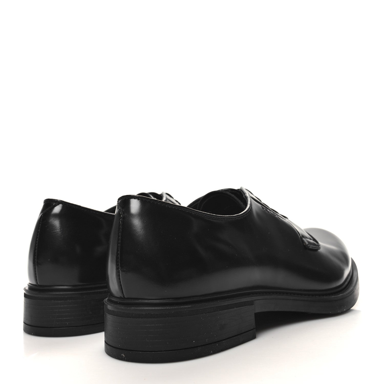 Prada Spazzolato Lace Up 50mm Loafers 10 Black 4 of 8