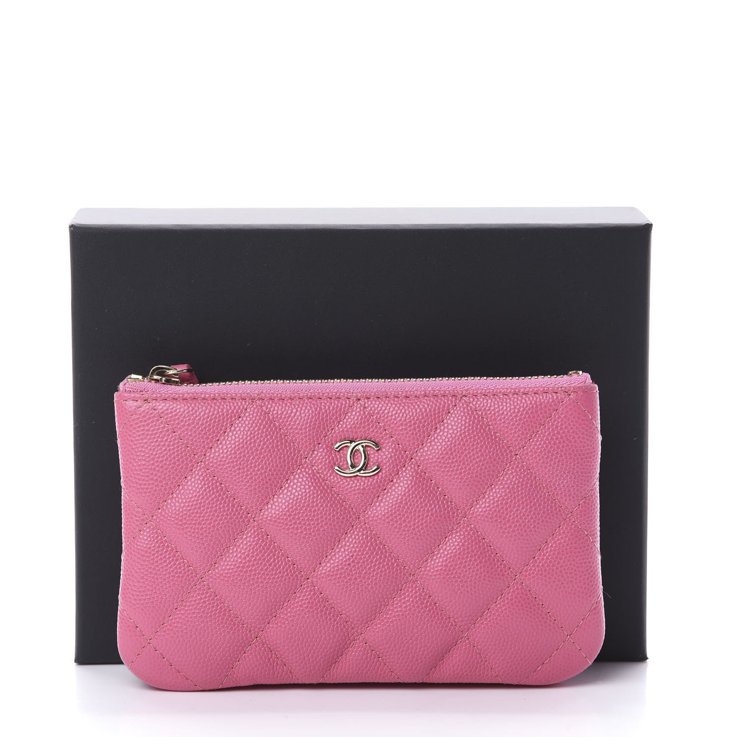Chanel Shiny Caviar Quilted Small Cosmetic Case Pink 8 of 10