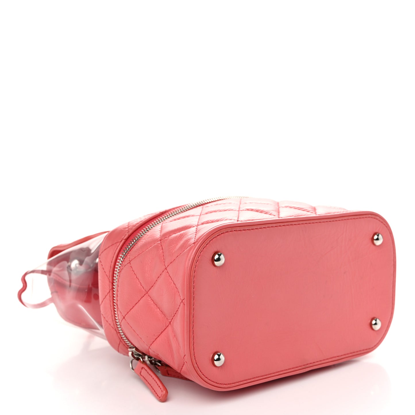Crumpled Calfskin PVC Quilted Flap Pink
