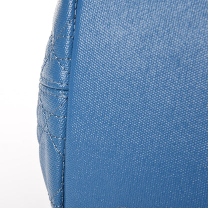 Christian Dior Coated Canvas Cannage Medium Panarea Tote Cobalt Blue 18 of 20