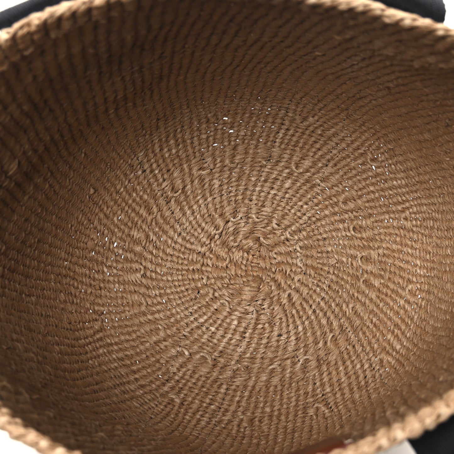 X MIFUKO Raffia Large Woody Basket Bag Black Beige