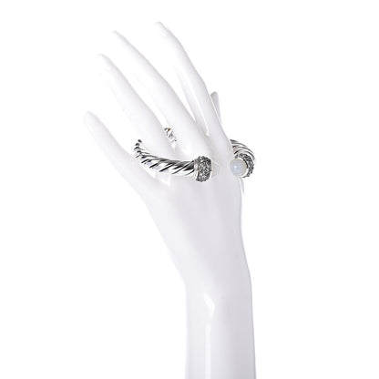 David Yurman Sterling Silver Moon Quartz Blue Moonstone 10mm Cable Renaissance Bracelet 2 of 4