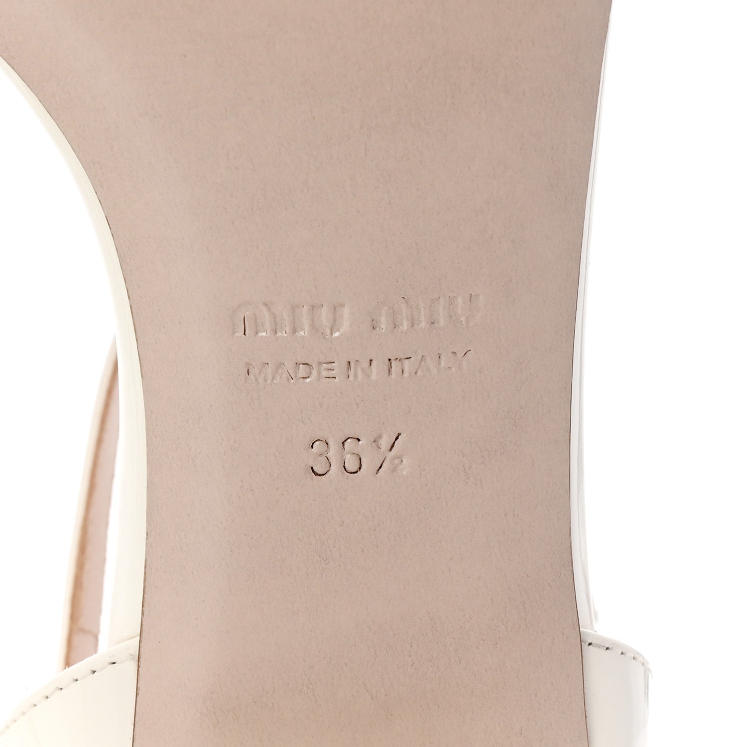 Miu Miu Patent Crystal Embellished Ankle Strap Sandals 36.5 White 7 of 9