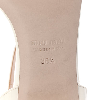 Miu Miu Patent Crystal Embellished Ankle Strap Sandals 36.5 White 7 of 9